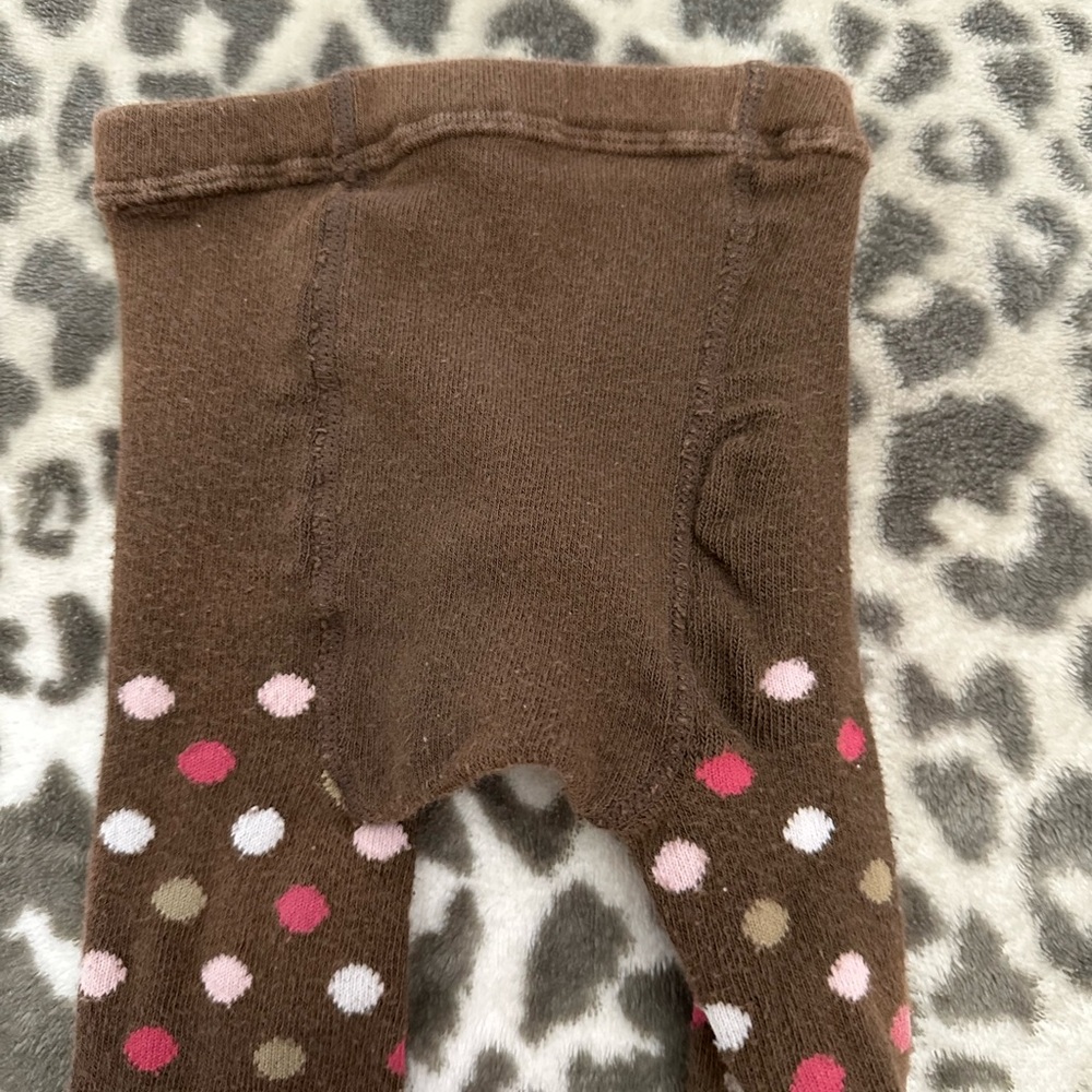 Old Navy Knit Tights Bundle Stripes Polka Dots in Brown Pink Size 12-24 months - Picture 7 of 17